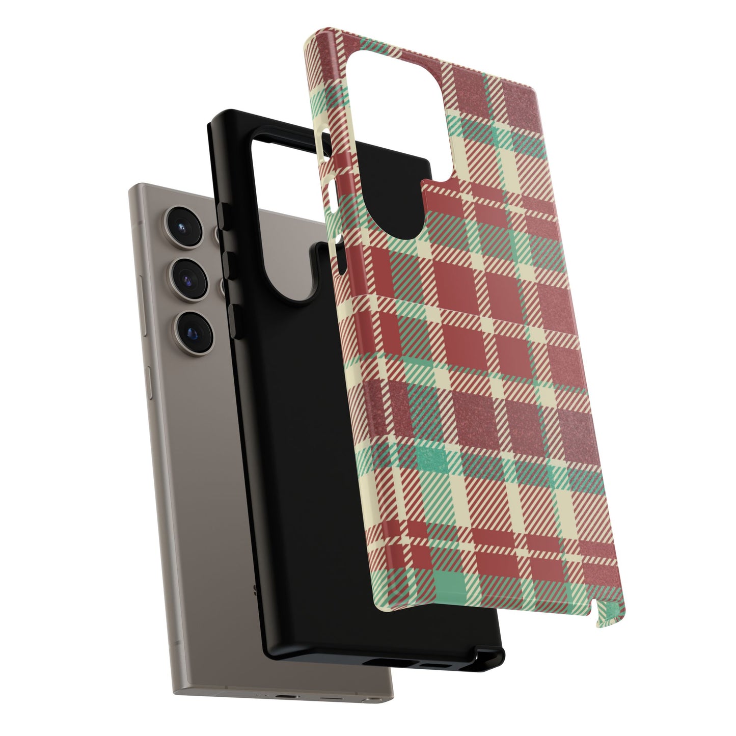 Vintage Plaid in Red & Cream – Samsung Galaxy Case with Timeless Style