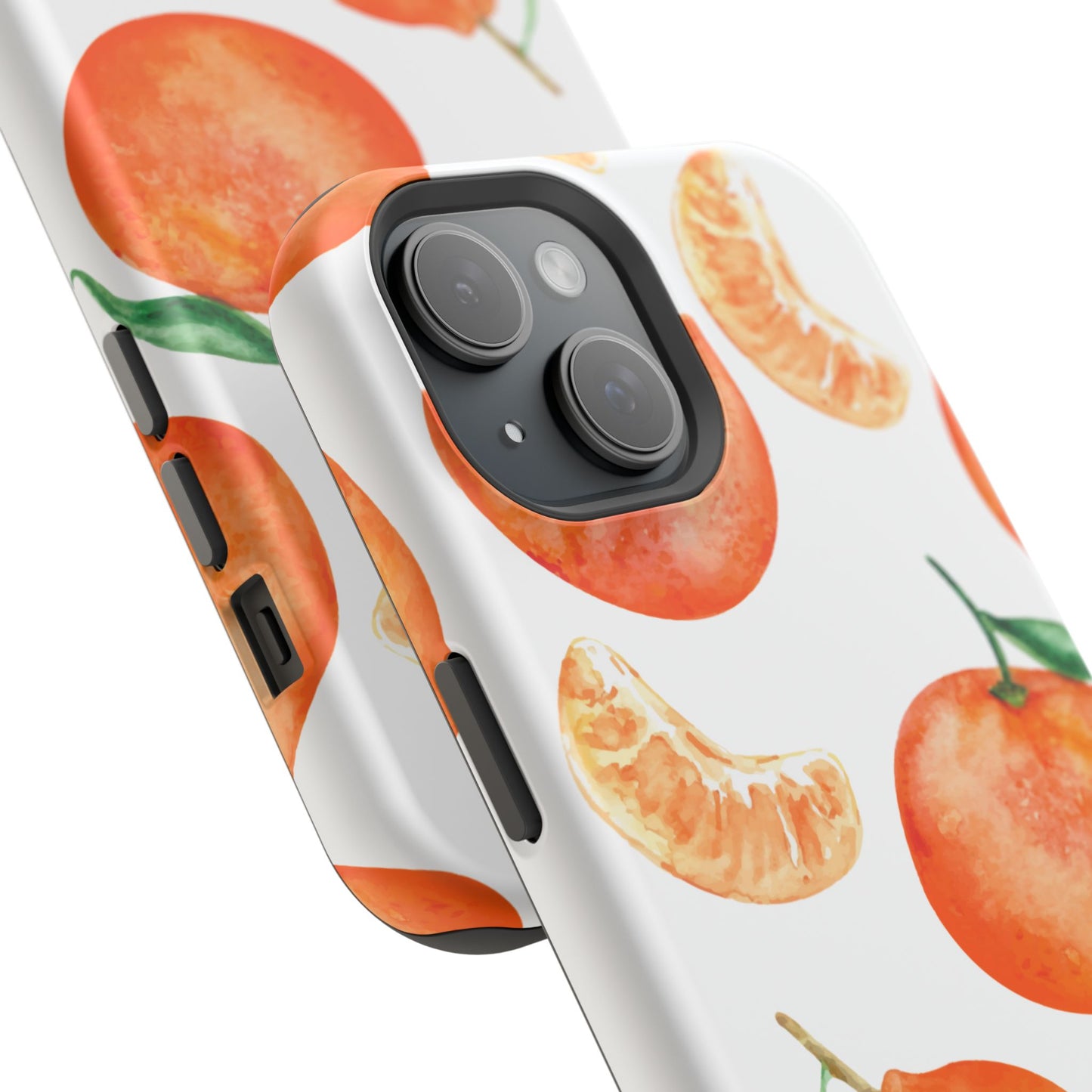 Tangerine Dreams Tough MagSafe iPhone Case – Watercolor Orange Design, Shockproof Dual Protection