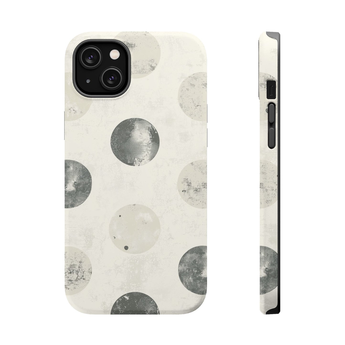 Vintage Polka Dot MagSafe iPhone Case - Neutral Retro Protective Cover