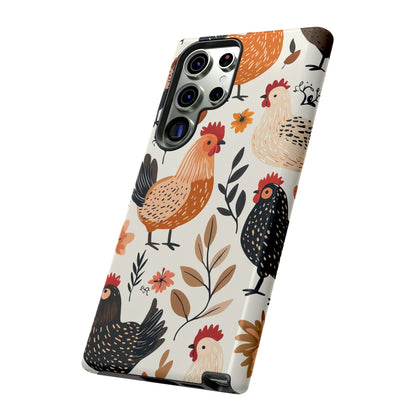 Samsung Galaxy Case: Cluckin' Vintage – Chickens & Leaves