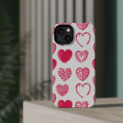 Funky Pink Hearts – MagSafe iPhone Case