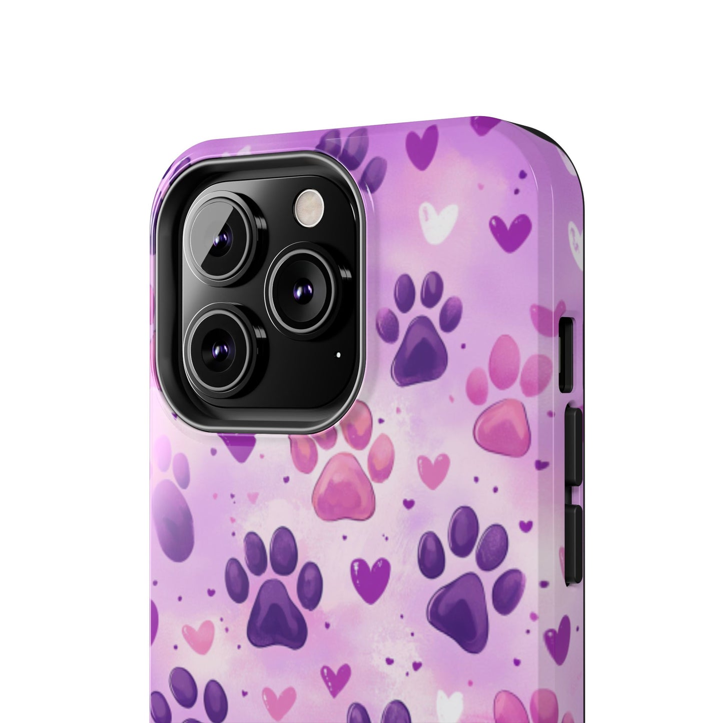 Purple Paw Print iPhone Case - Cute Pet-Themed Protective Cover