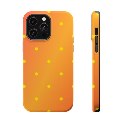 Sunset Gradient Polka Dots MagSafe iPhone Case – Shockproof, Matte Finish, Dual-Layer Protection