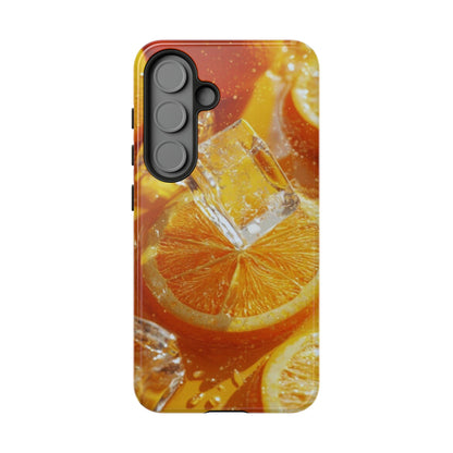 Citrus Orange Splash Samsung Galaxy Case – Dual-Layer Tough Protection, Vibrant Summer Design