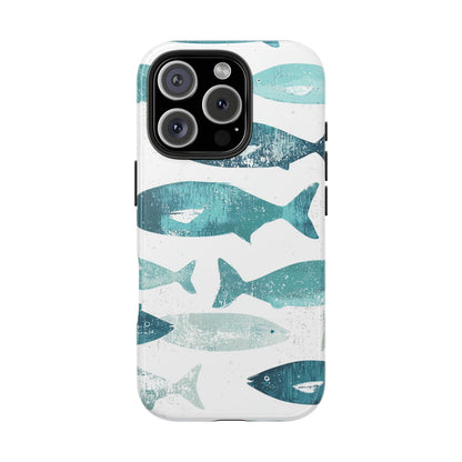 Vintage Blue Fish Print - iPhone Series Case