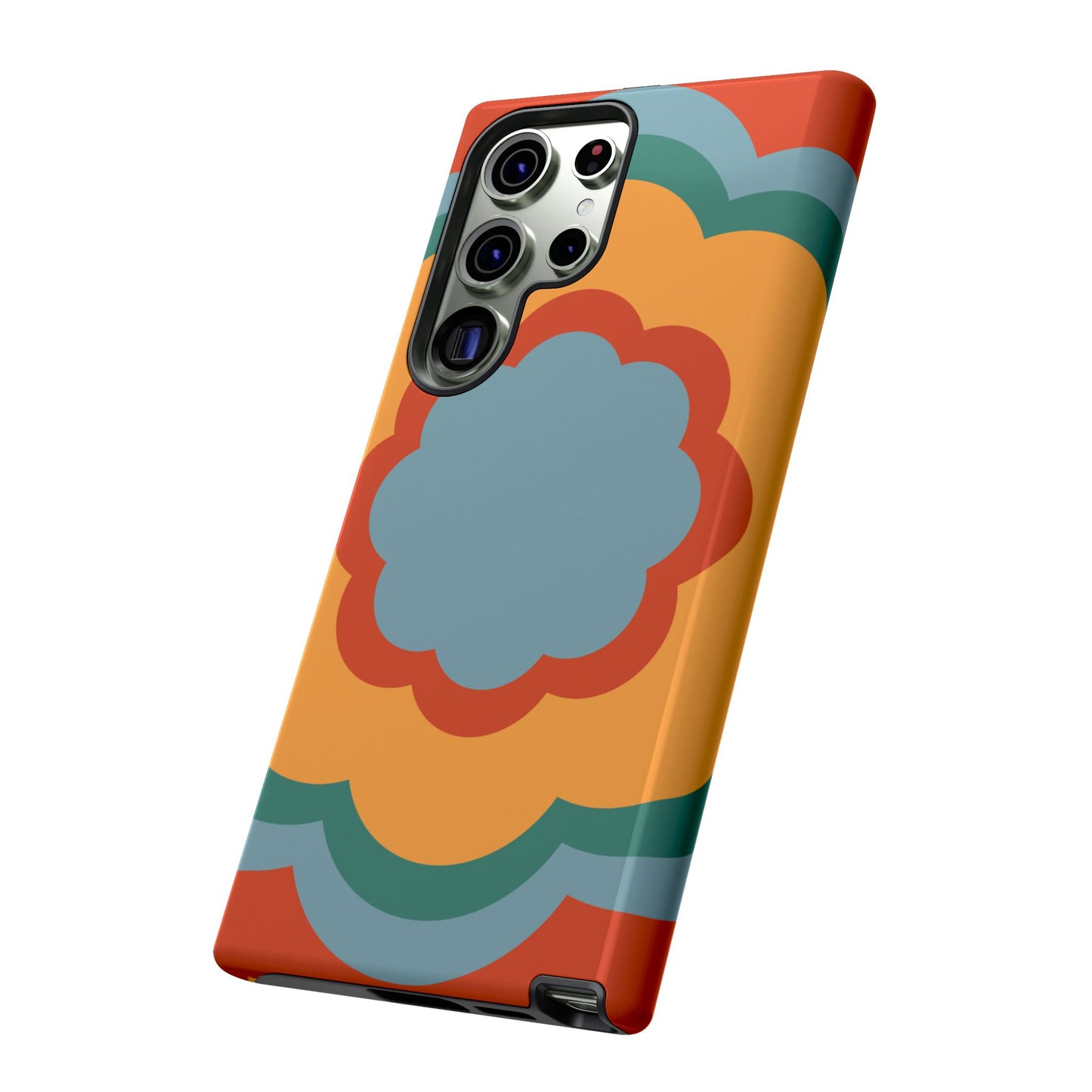 Retro Flower Power Samsung Galaxy Case – Bold 70s-Inspired Design with Dual-Layer Protection