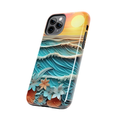 Tropical Sunset Paper Art Ocean – iPhone Series Case