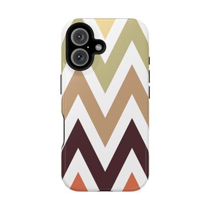 Earthy Chevron MagSafe iPhone Case – Boho-Inspired Design with Dual-Layer Protection