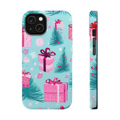 Festive Pink Christmas Gifts and Evergreen MagSafe iPhone Case – Holiday Theme, Protective Cover