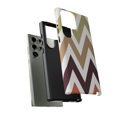 Earthy Chevron Samsung Galaxy Case – Boho-Inspired Design with Dual-Layer Protection