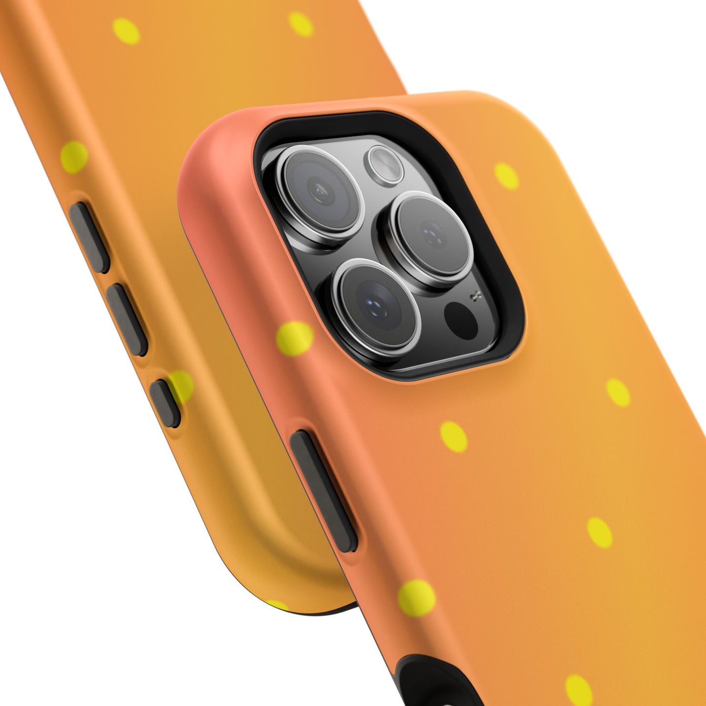 Sunset Gradient Polka Dots MagSafe iPhone Case – Shockproof, Matte Finish, Dual-Layer Protection