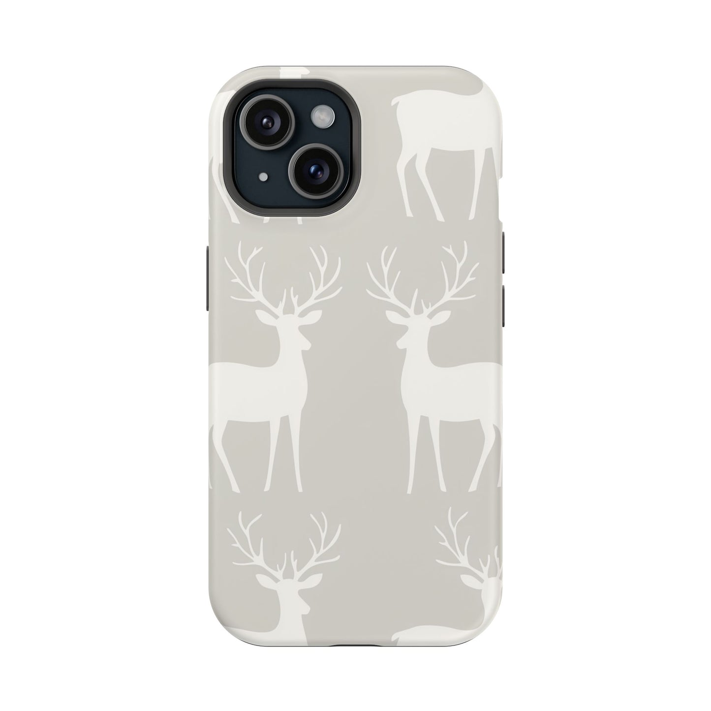 Elegant White Reindeer Pattern – MagSafe iPhone Series Case