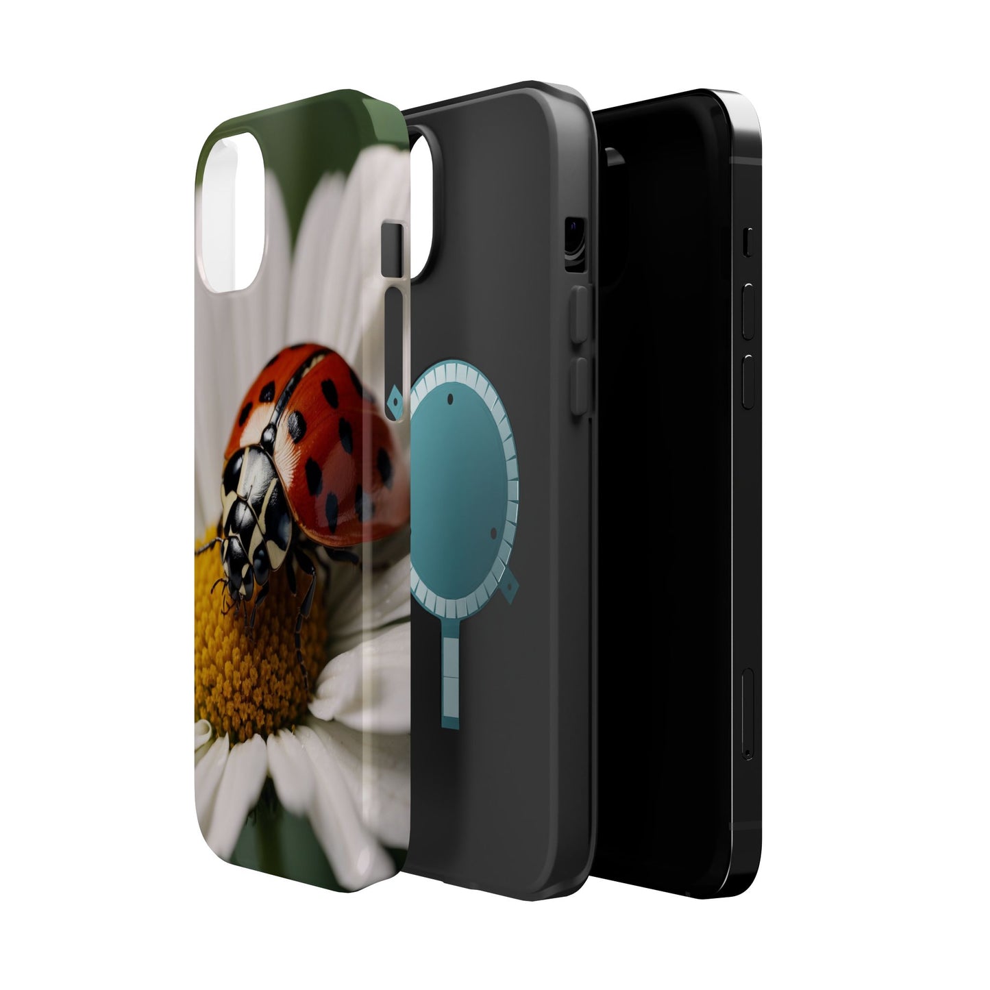 MagSafe iPhone Case: Ladybug on White Daisy