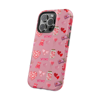 Pink Valentine Love Collage – MagSafe-Compatible iPhone Case