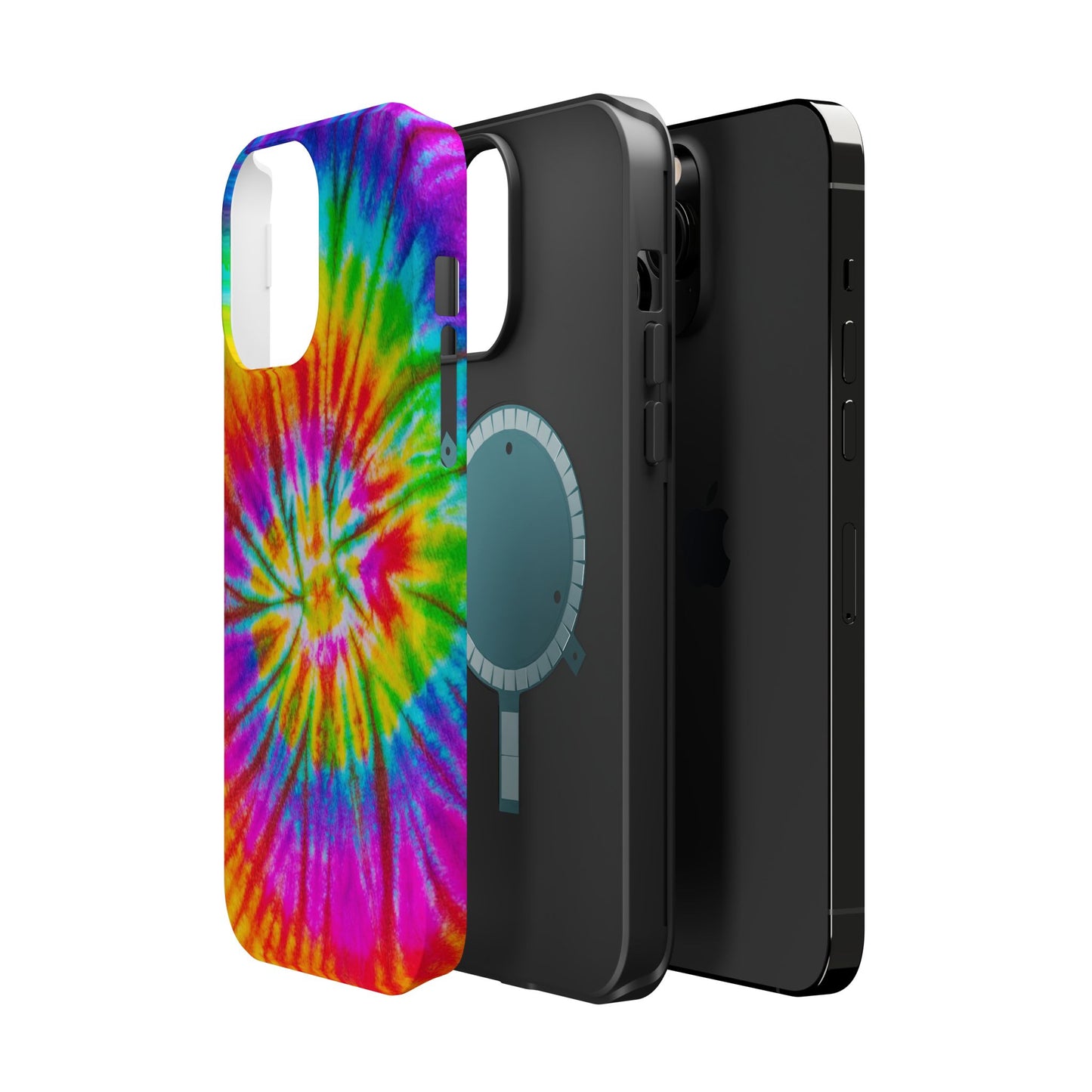 Rainbow Spiral Tie-Dye MagSafe Case – Vibrant Colors & Functionality