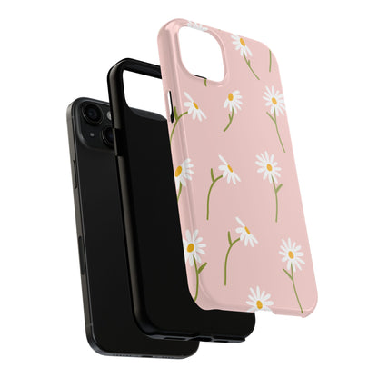 Daisy Delight Tough iPhone Case – Cute Floral Design with Dual-Layer Protection