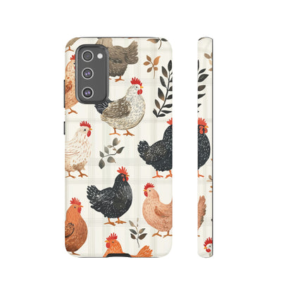 Samsung Galaxy Case: Vintage Chicken & Leaves – Farmhouse Style Case