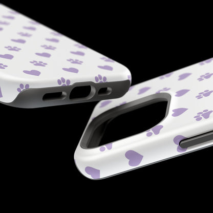 Paw Prints & Hearts – MagSafe iPhone Case with Adorable Pet-Lover Design