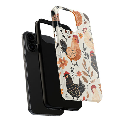 iPhone Case: Cluckin' Vintage – Chickens & Leaves