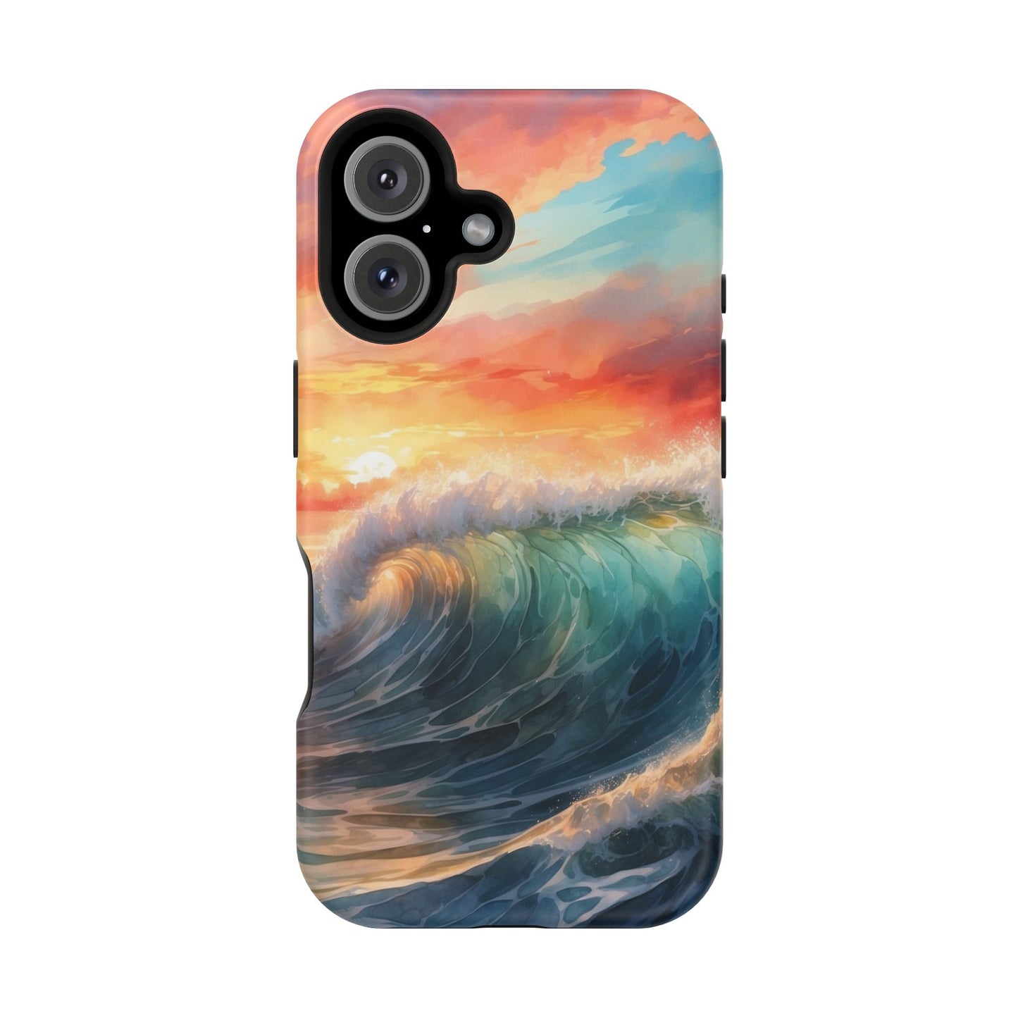 Ocean Wave Sunset MagSafe iPhone Case – Coastal Vibes Design