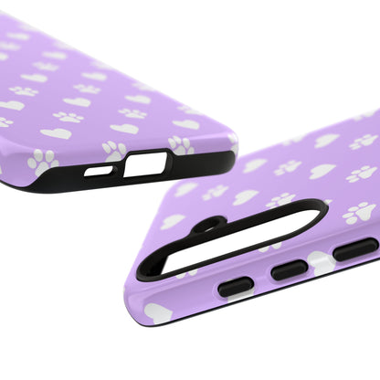 Lilac Paw Prints & Hearts – Samsung Galaxy Case