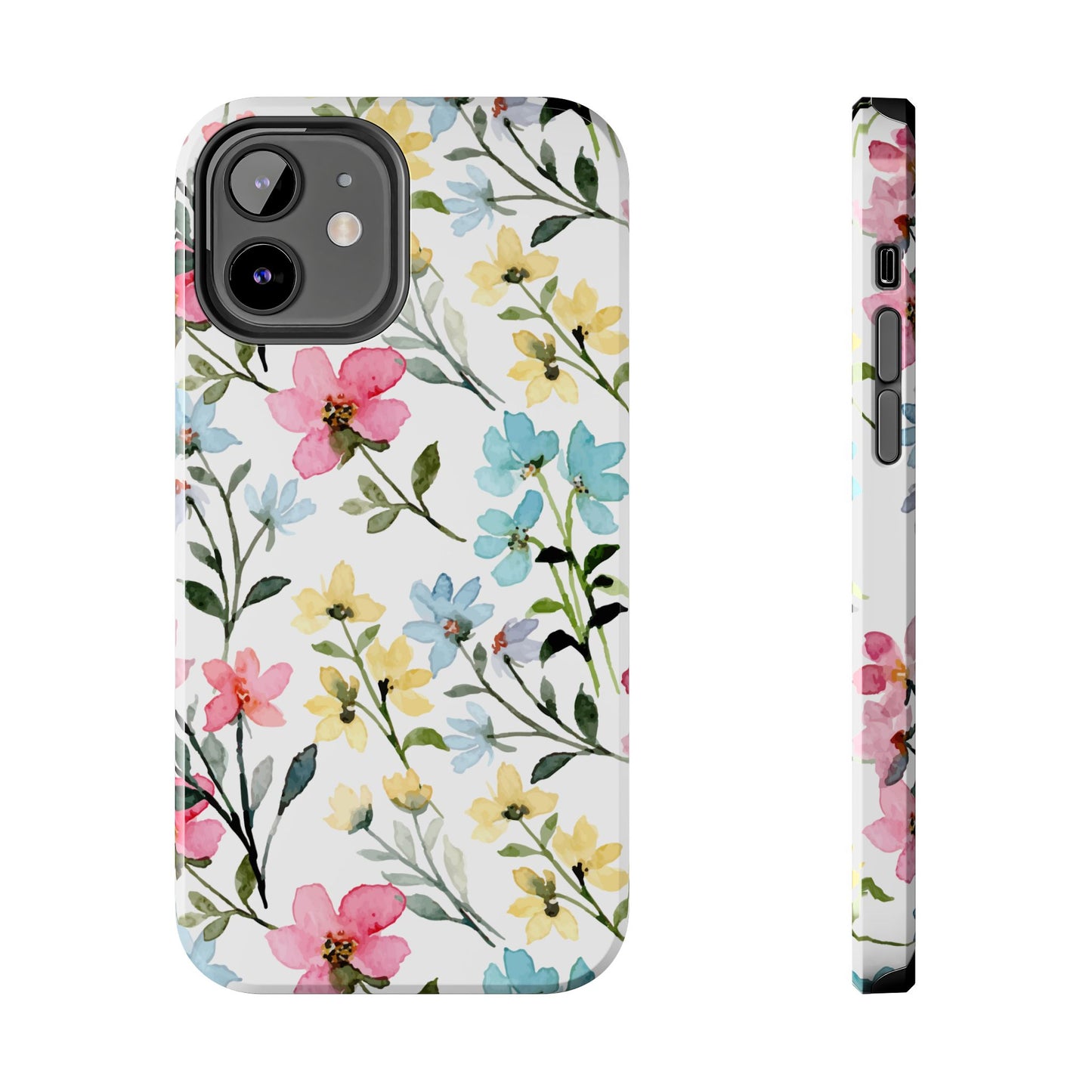 Watercolor Floral Bliss – iPhone Series Case with Pastel Flower Design