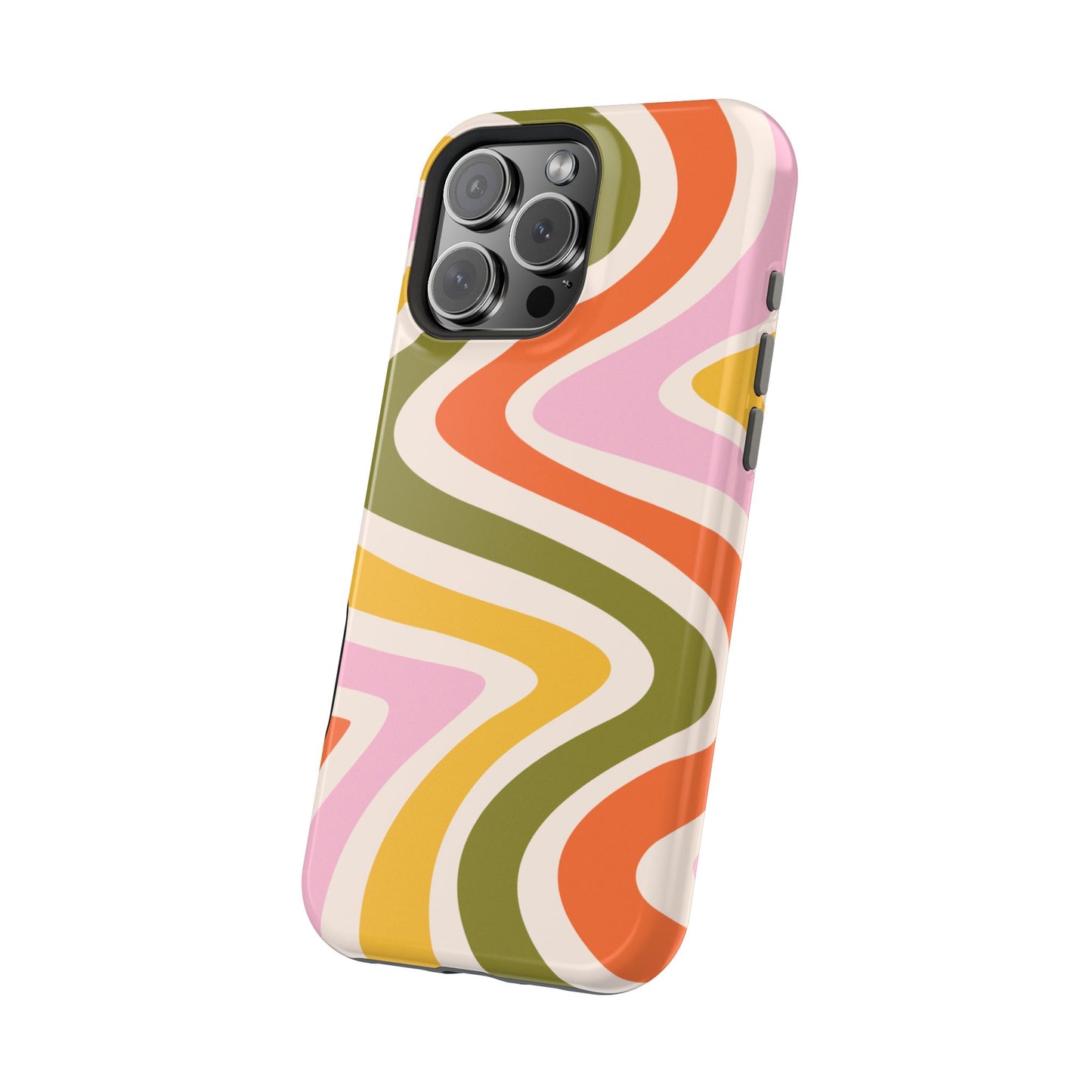 Retro Groove MagSafe iPhone Case – 70s-Inspired Design with Dual-Layer Protection