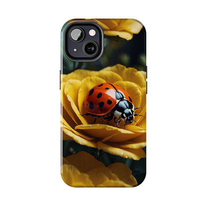 iPhone Case: Ladybug on Yellow Petals