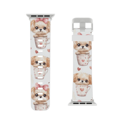 Cute Puppies in Heart Apple Watch Band