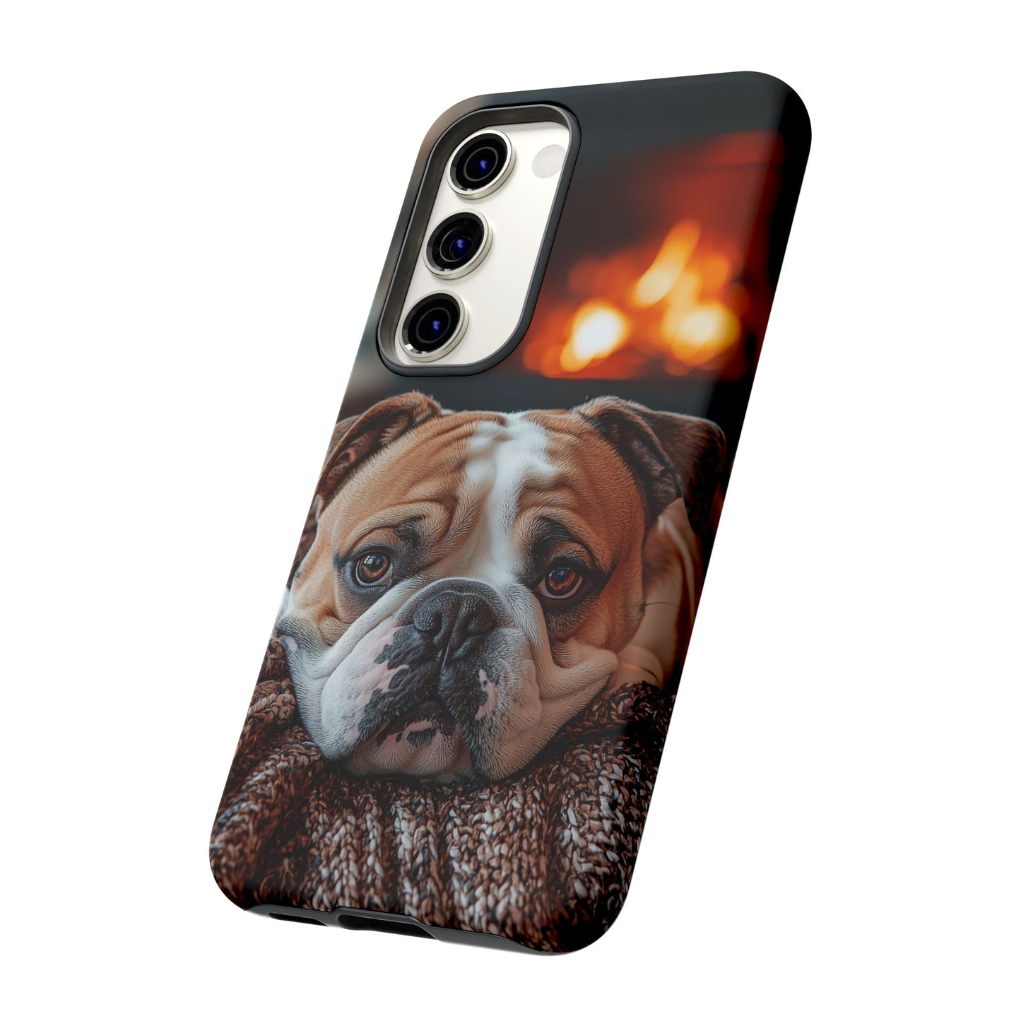 Cozy Bulldog Samsung Galaxy Case – Fireside-Inspired Protective Cover