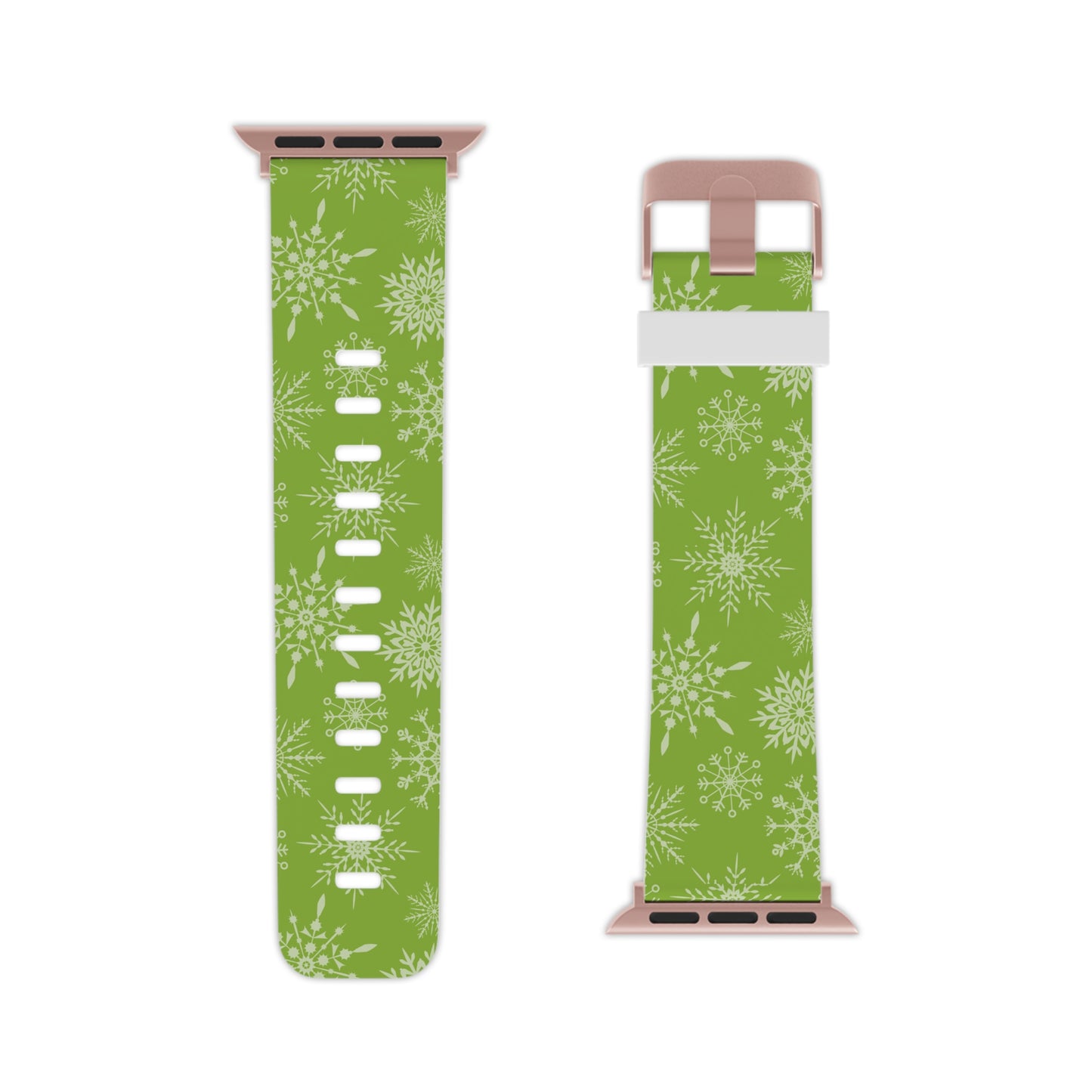 Green Snowflake Pattern Apple Watch Band