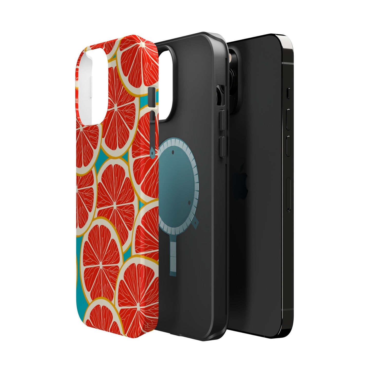 Ruby Grapefruit Pop Tough MagSafe iPhone Case – Vibrant Citrus Design, Shock-Resistant Protection