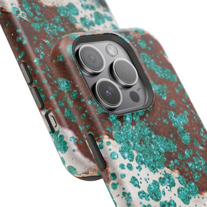 Teal Glitter Cowhide - MagSafe iPhone Series Case