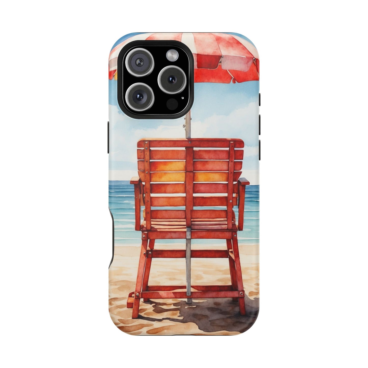 Beachfront Sunset Lounge MagSafe iPhone Case – Rearview Edition