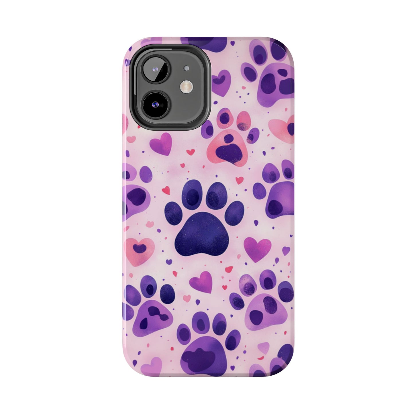 Purple Paw Print iPhone Case - Playful Pet Lover’s Protective Cover