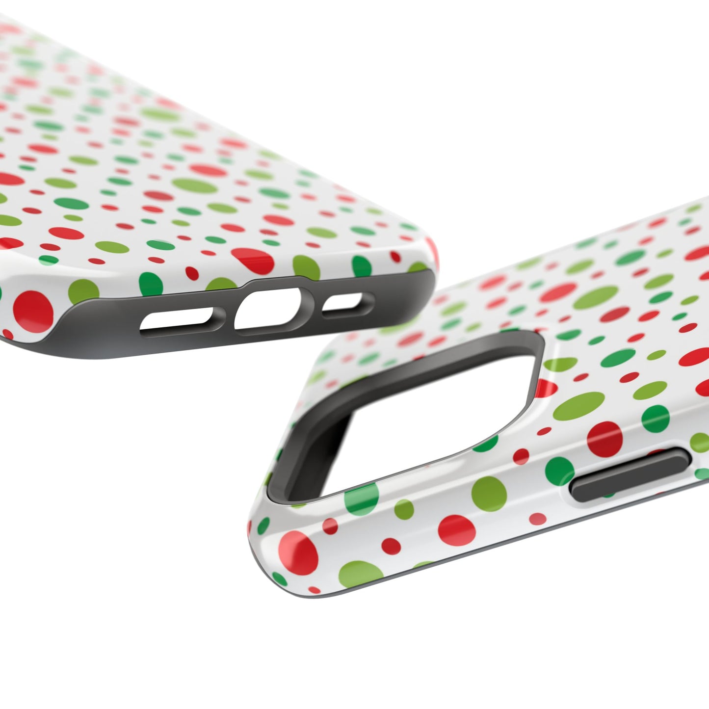 Red & Green Christmas Polka Dots – MagSafe iPhone Case