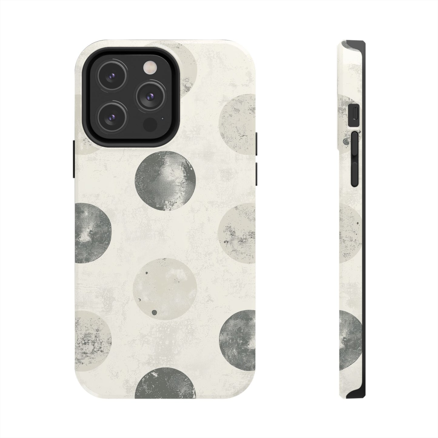 Vintage Polka Dot iPhone Case - Neutral Retro Protective Cover