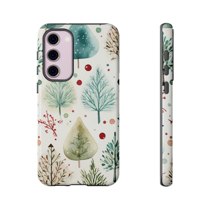 Watercolor Winter Trees Samsung Galaxy Case – Nature-Inspired, Holiday Theme Protective Cover