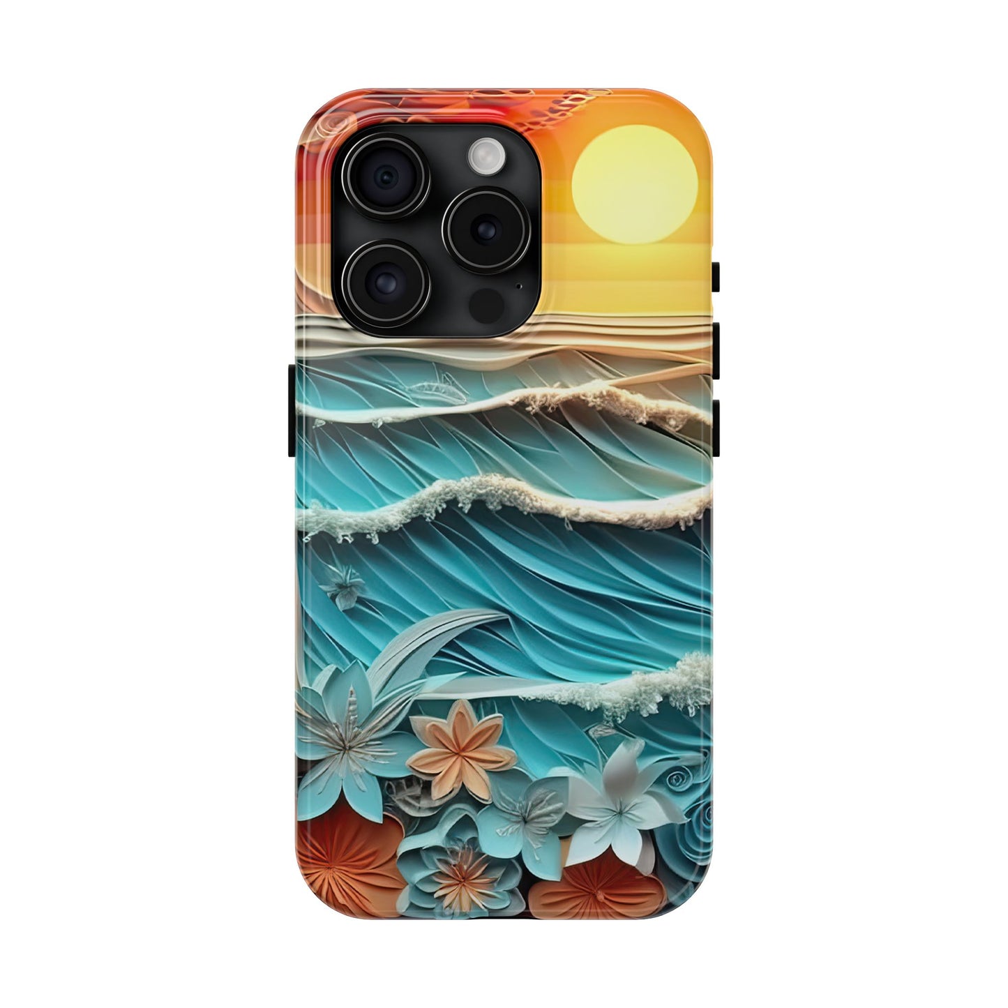 Tropical Sunset Paper Art Ocean – iPhone Series Case