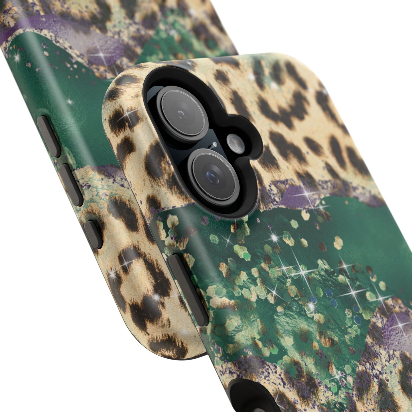 Emerald Glitter Leopard Print - MagSafe iPhone Series Case