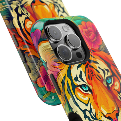 Fierce Rainbow Tiger Art - MagSafe iPhone Case