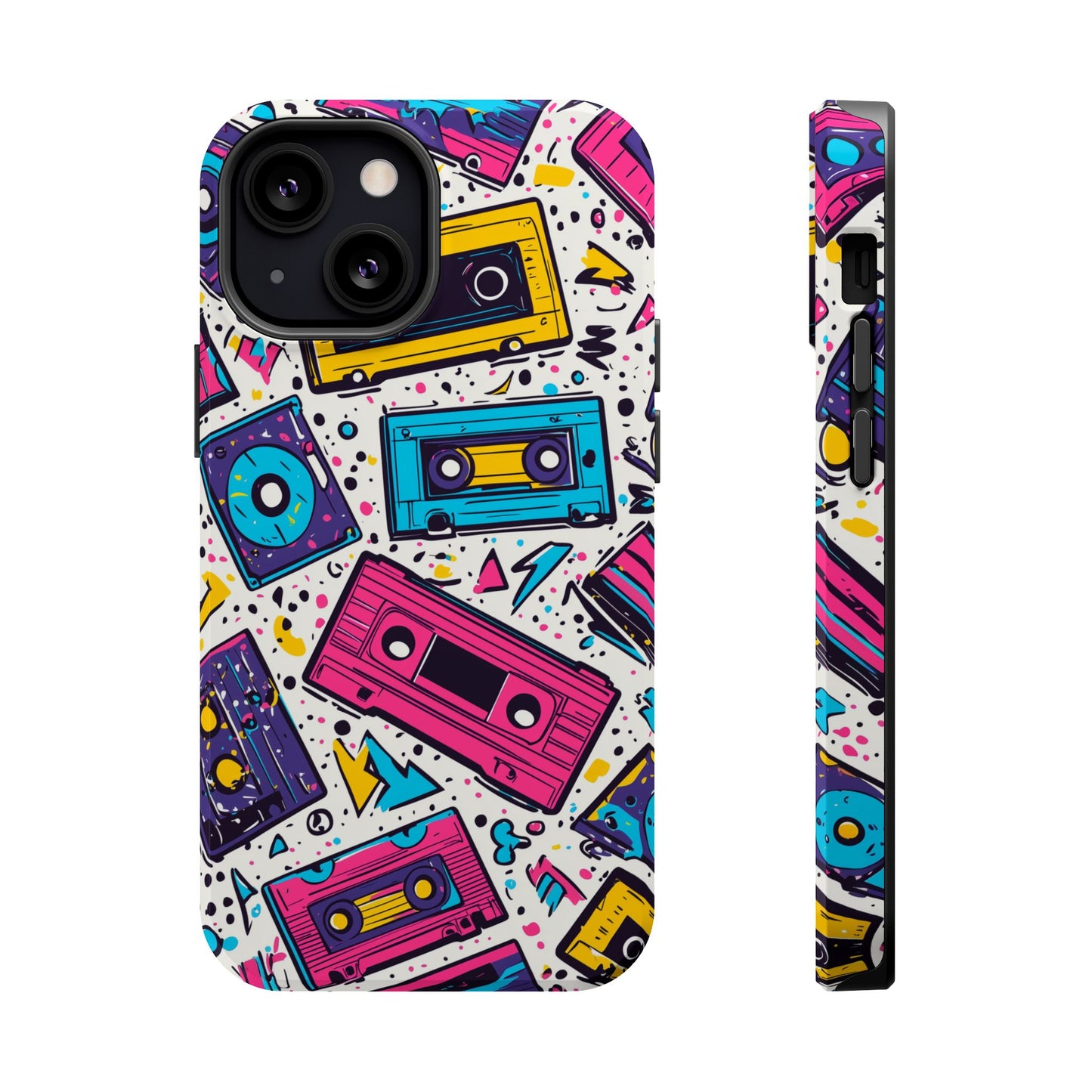 Retro Cassette Vibes Tough MagSafe iPhone Case – Bold 80s Tape Design, Shockproof Protection