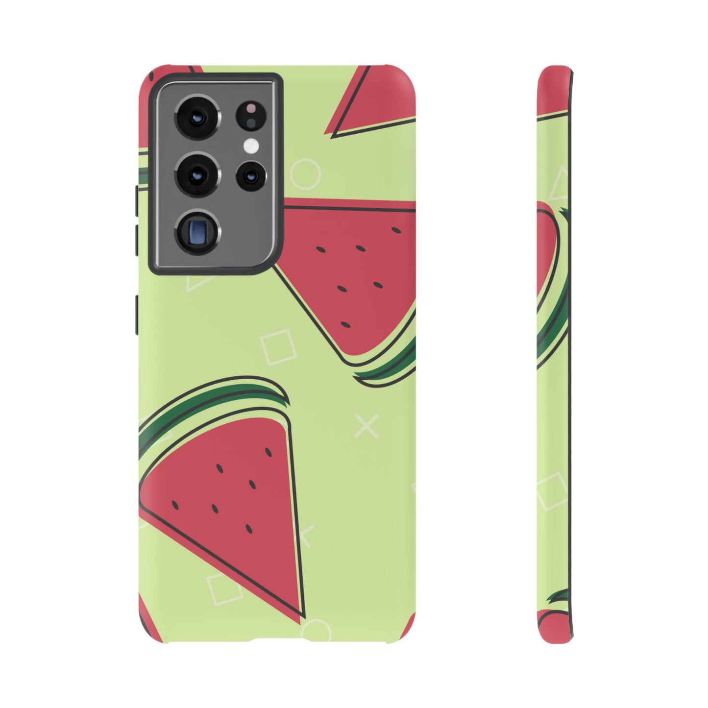 Watermelon Slice Samsung Galaxy Case – Fresh & Fun Design with Retro Geometric Pattern