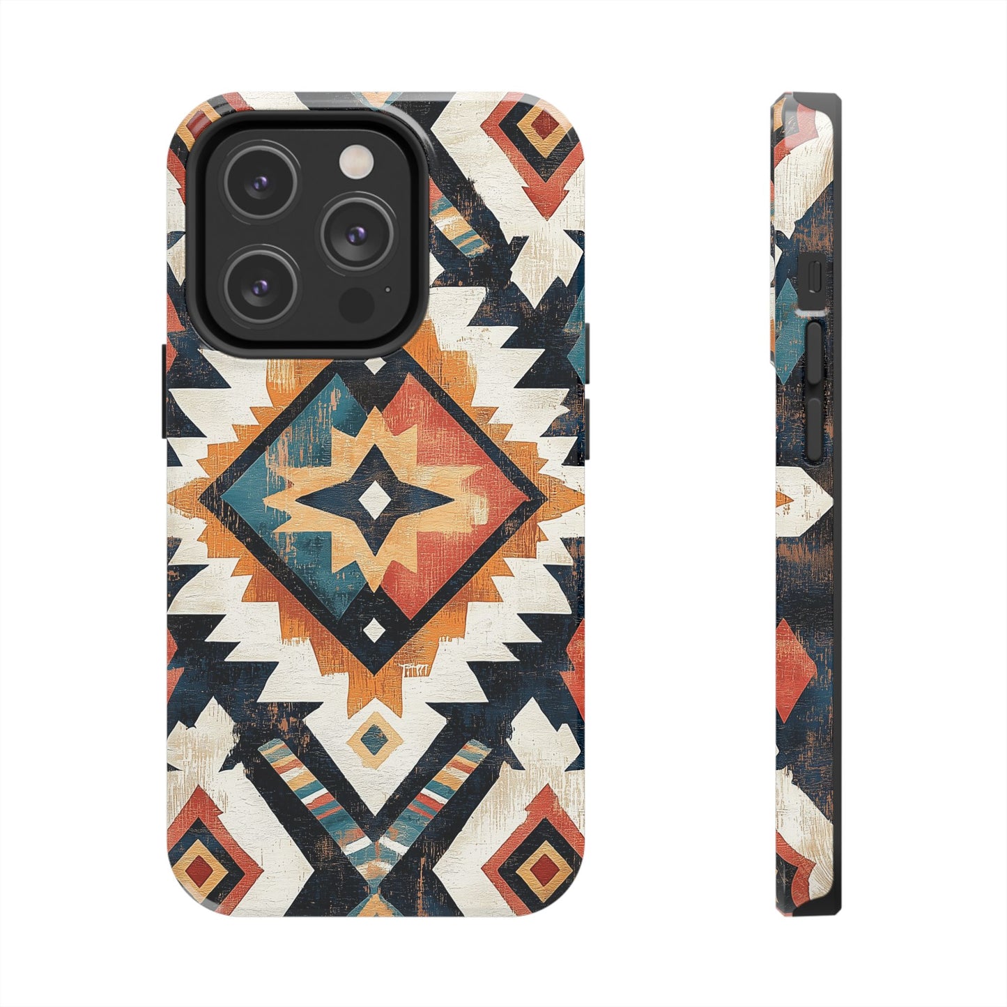 Vintage Southwestern Diamond Tough iPhone Case – Rustic Tribal Design, Dual - Layer Protection - BOGO Cases