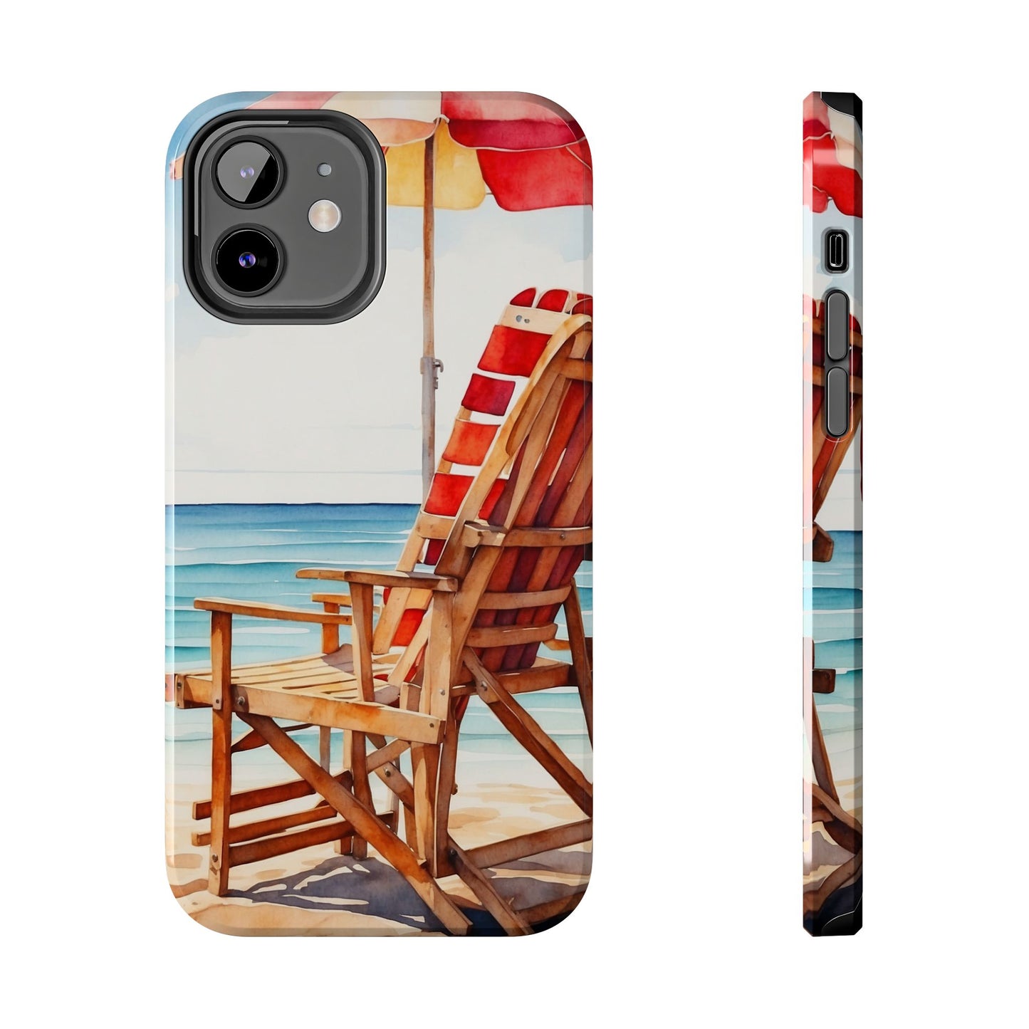 Beach Bliss iPhone Series Case – Relaxing Seaside Chair and Umbrella Design