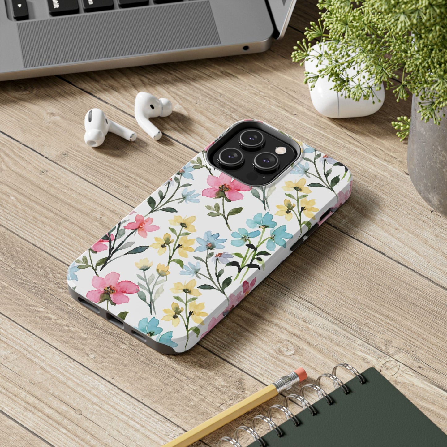 Watercolor Floral Bliss – iPhone Series Case with Pastel Flower Design