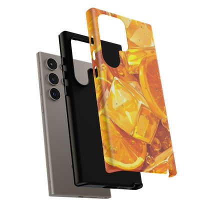 Citrus Splash Samsung Galaxy  Case – Bright Orange Slices & Ice, Dual-Layer Protection