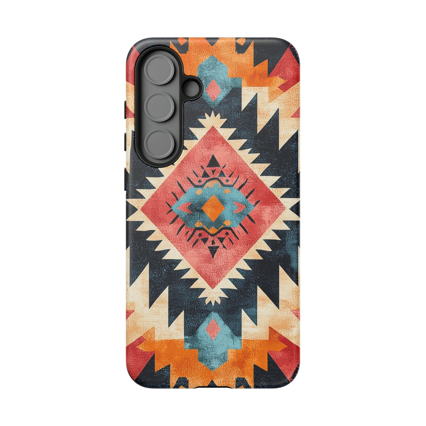 Bold Aztec Pattern Tough Samsung Galaxy Case – Vibrant Geometric Design, Dual-Layer Protection
