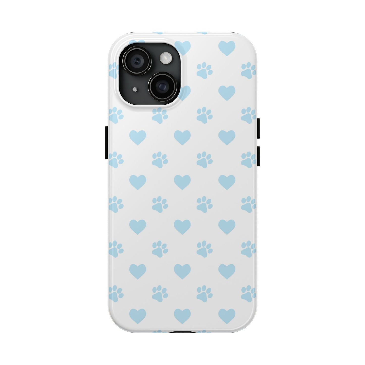 Light Blue Paw Prints & Hearts – iPhone Case for Animal Lovers