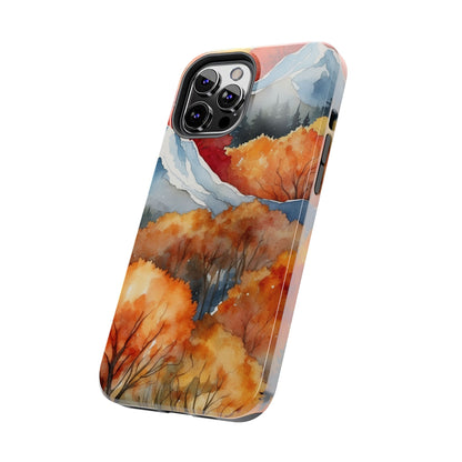 Autumn Mountain Forest Watercolor - iPhone Case